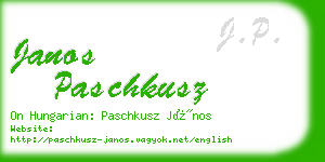 janos paschkusz business card